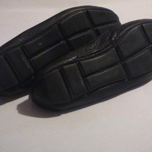 Prada Vintage Black Textured Leather Squared Toe Designer Flats - Picture 11 of 12